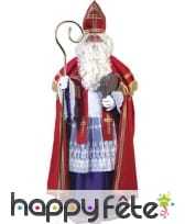 Tenue Saint Nicolas rouge et violet effet velours, image 3