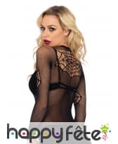 T-shirt résille araignées noire pour femme, image 1