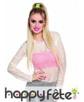 T-shirt résille blanche avec longues manches