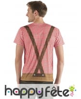 T-shirt salopette bavaroise vichy, image 1