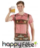 T-shirt salopette bavaroise vichy