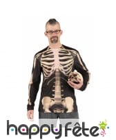 T-shirt squelette photo réaliste pour homme, image 2