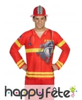 T-shirt uniforme de pompier pour adulte