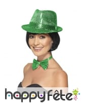 Trilby vert à sequin