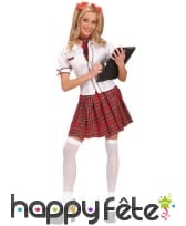 Tenue vichy d'écolière pour femme