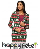 Tailleur vert motifs de Noël kitch