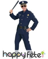 Uniforme bleu de policier pour adulte