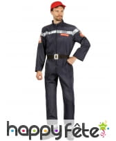 Uniforme bleu de pompier pour homme