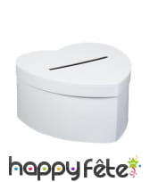 Urne cartonnée en forme de coeur blanc de 25 cm