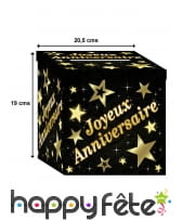 Urne d'anniversaire dorée et noire, 19 x 20,5 cm