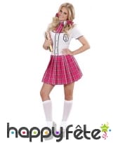 Uniforme d'écolière pour adulte, jupe plissée