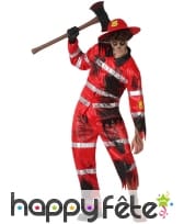 Uniforme de pompier zombie pour adulte