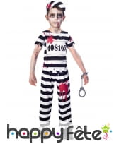 Uniforme de zombie prisonnier rayé pour enfant