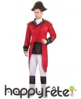 Uniforme rouge de Napoléon effet velours