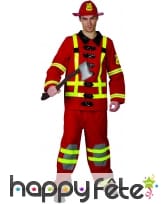 Uniforme rouge de pompier pour adulte, image 3