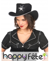 Uniforme robe noire de femme shérif, image 3
