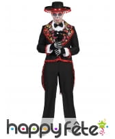 Veste chemise romantique Dia de los muertos homme