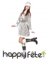 Veste de Mère Noël argentée, ceinture et bonnet, image 1