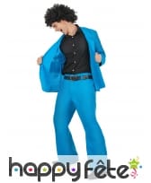 Veste et pantalon disco bleu adulte, image 1