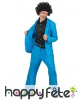 Veste et pantalon disco bleu adulte