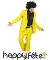 Veste et pantalon disco jaune pour homme