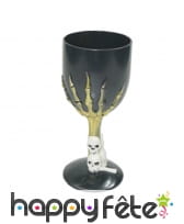 Verre gothique pied main squelette, image 1
