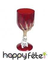 Verre gothique pied main squelette, image 2