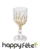 Verre gothique pied main squelette, image 3