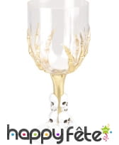 Verre gothique pied main squelette, image 6