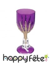 Verre gothique pied main squelette, image 4