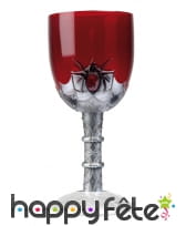 Verre Halloween rouge gothique pied araignée