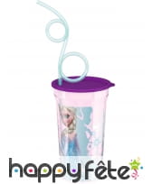 Verre La Reine des Neiges avec paille