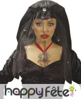 Voile noir avec araignées