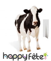 Vache noire et blanche en carton plat