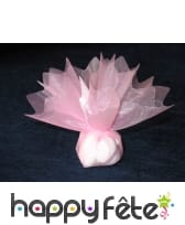 Voiles pour dragées rose brillant