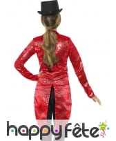 Veste queue de pie rouge à sequins pour femme, image 1