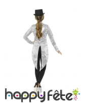 Veste queue de pie sequins argentés pour femme, image 1