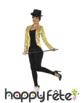 Veste queue de pie sequins dorés pour femme, image 2