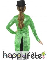Veste queue de pie verte à sequins pour femme, image 1