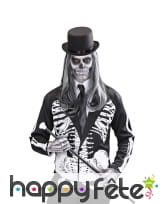 Veste squelette noire et blanche pour adulte