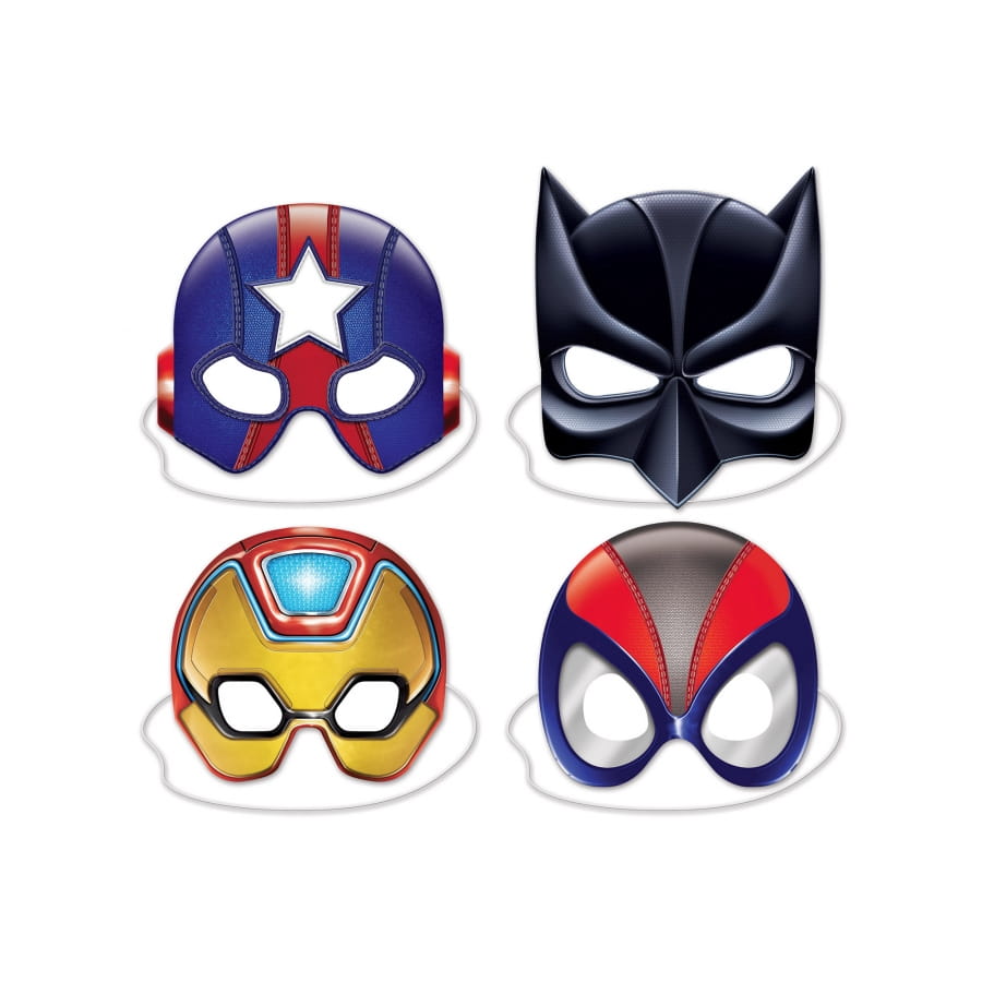 4 demi Masques de super-héros pour adulte