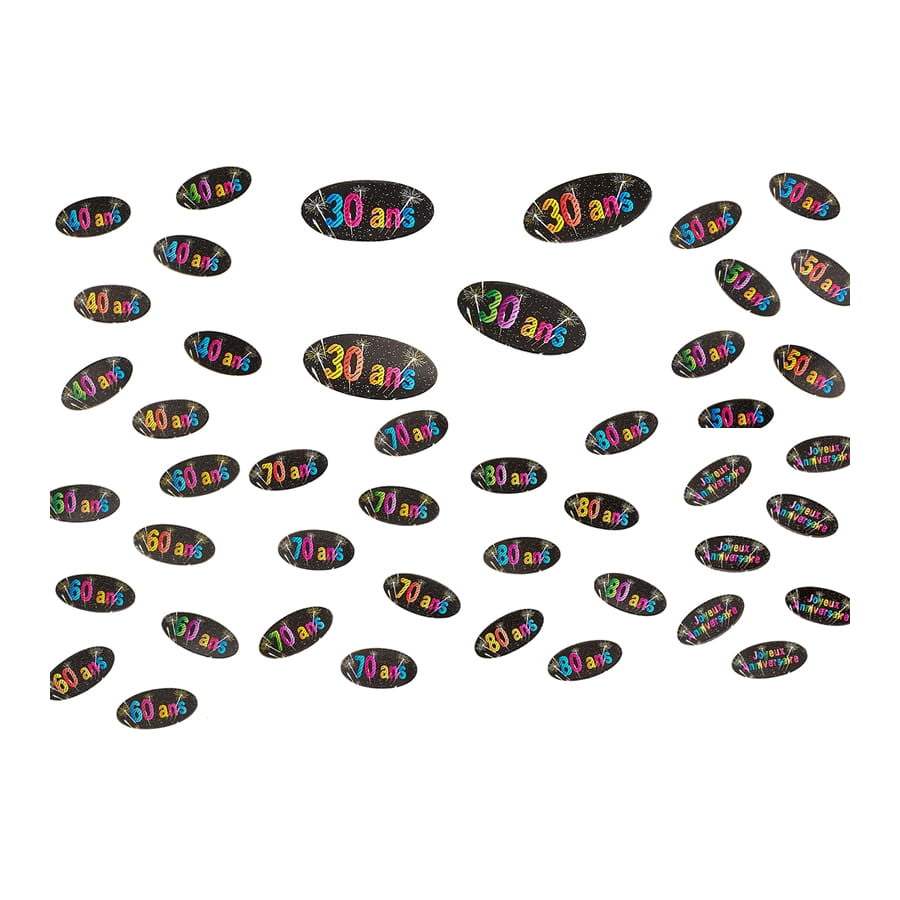 80 confettis de table Anniversaire et artifices