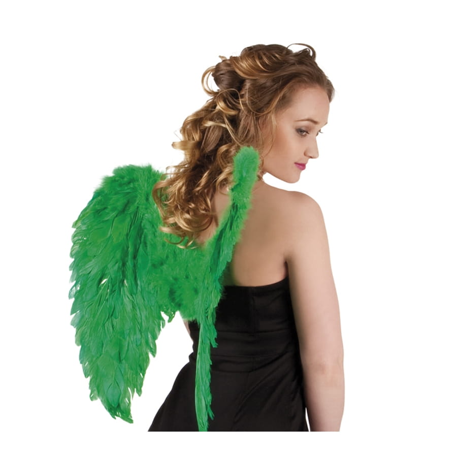 Ailes D'Ange Vertes En Plumes Smiffys - 50x50cm - Accessoire Déguisement Adulte