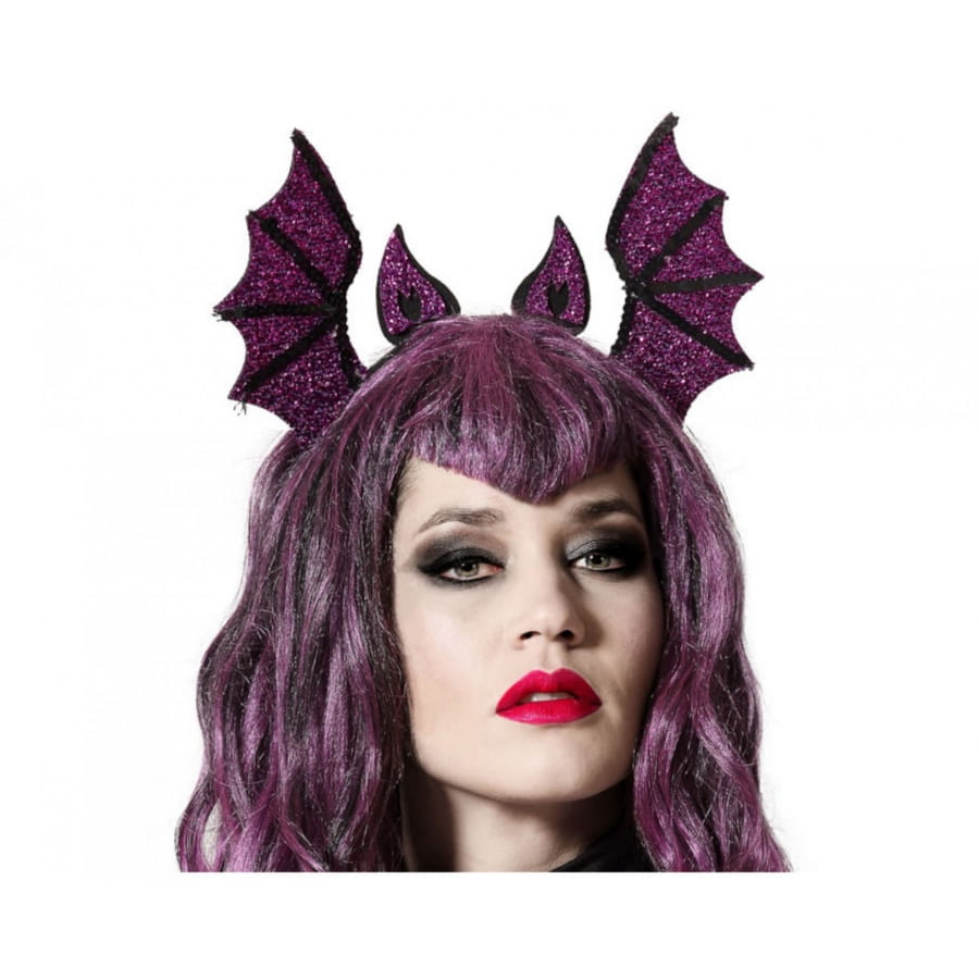 Serre-tête Chauve-souris Pailleté Halloween - Accessoire Cheveux Pour Femmes Et Enfants - Costume De Fête