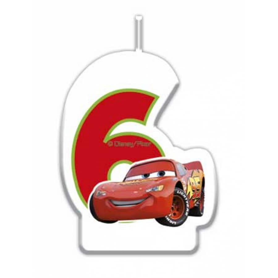 Bougie d'anniversaire avec Cars Lightning McQueen, 7.5cm