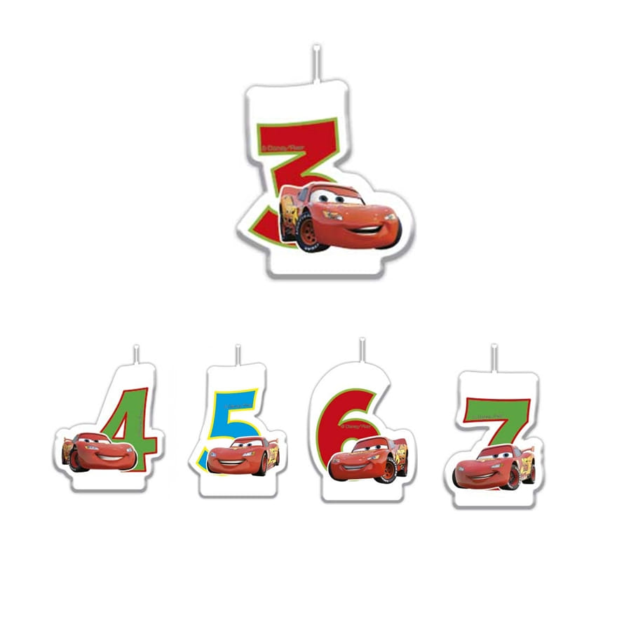 Bougies d'anniversaire Cars 12 pièces à prix minis sur decoagogo