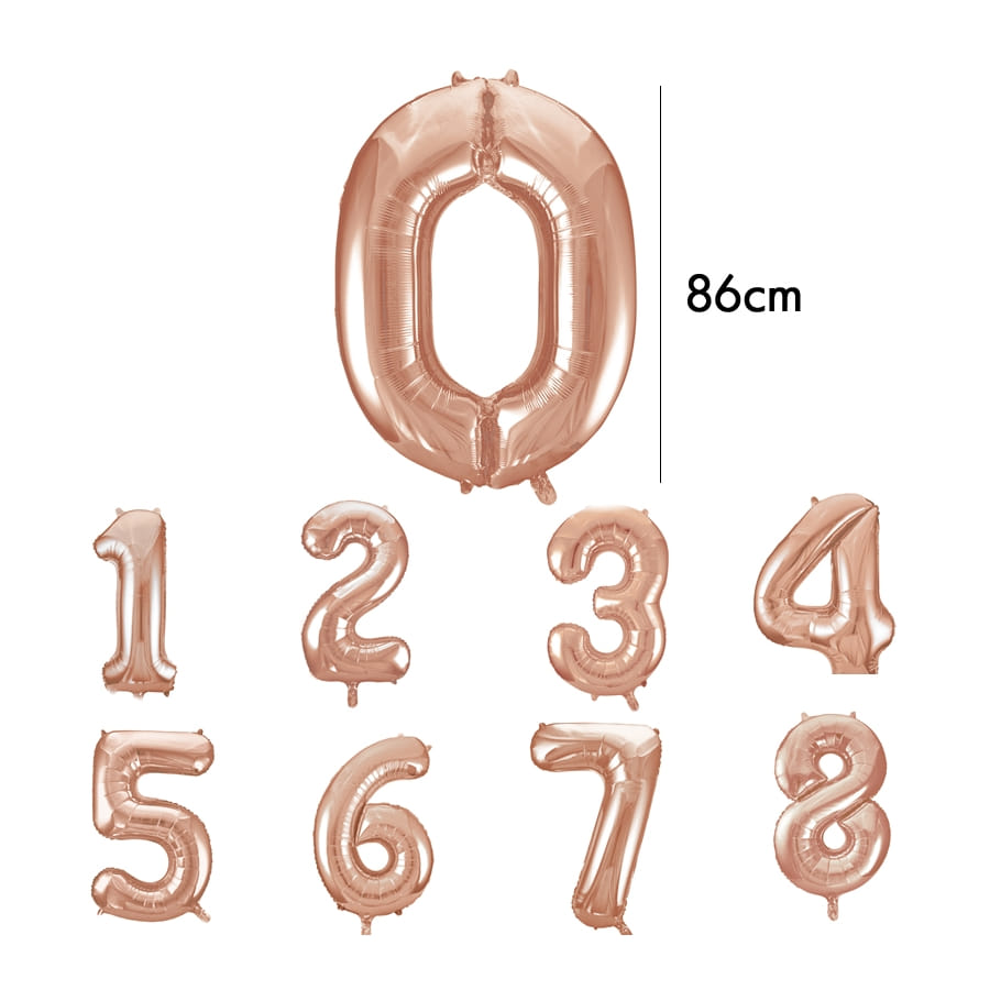 Ballon Aluminium Chiffre 3 Rose Gold 86 cm - déco