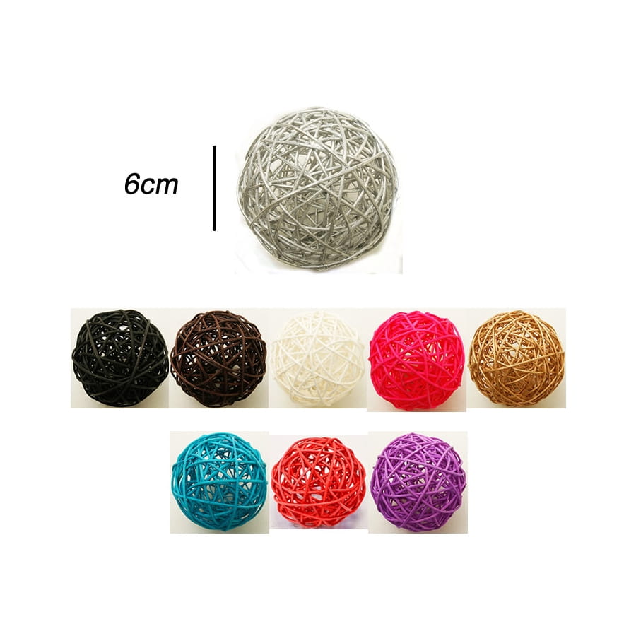 Boules Décoratives En Paille Tressée - Lot De 10 - Pour Vase, Centre De Table, DIY - Fait Main Naturel