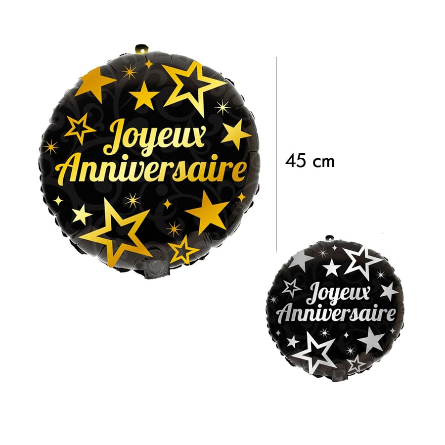 Acheter Ballon aluminium Texte Joyeux Anniversaire Argent en