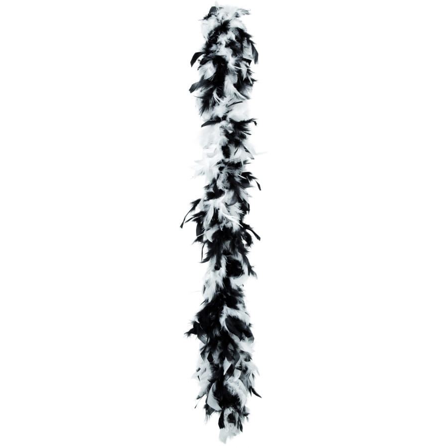 Boa plume blanche et noire 180 cm